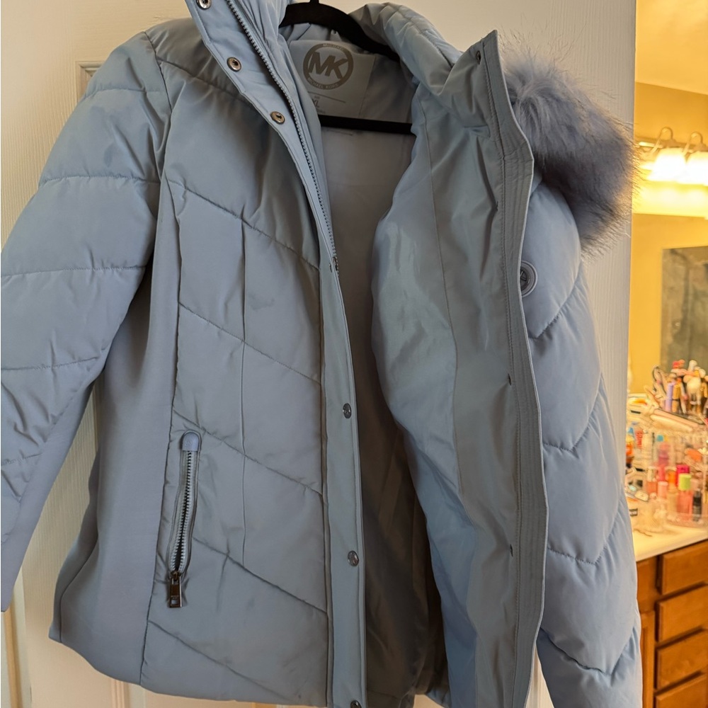 Michael Kors Light Blue Quilted Jacket